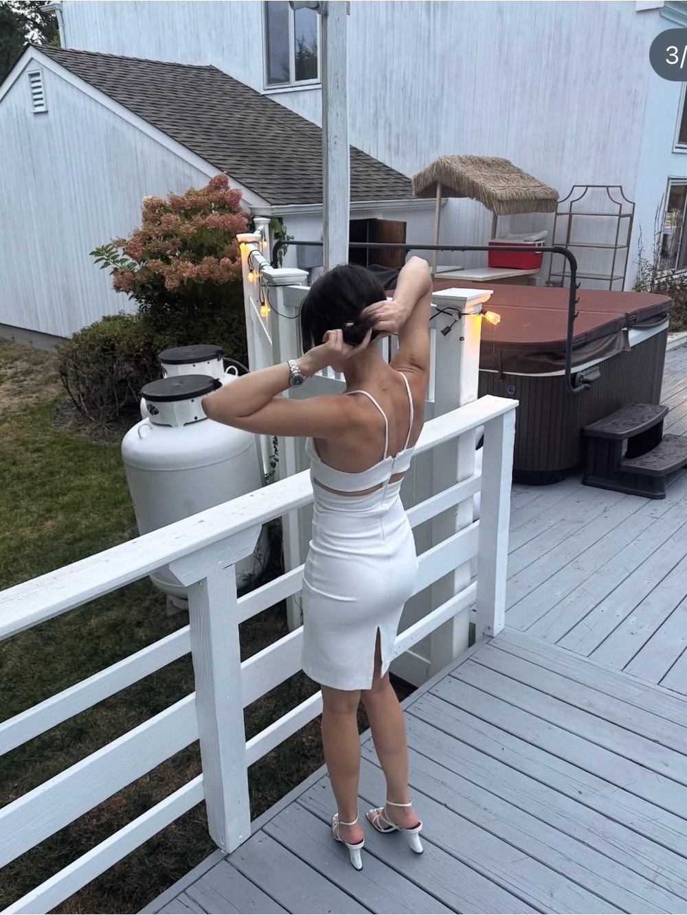 Elegant White Strappy Bodycon Dress